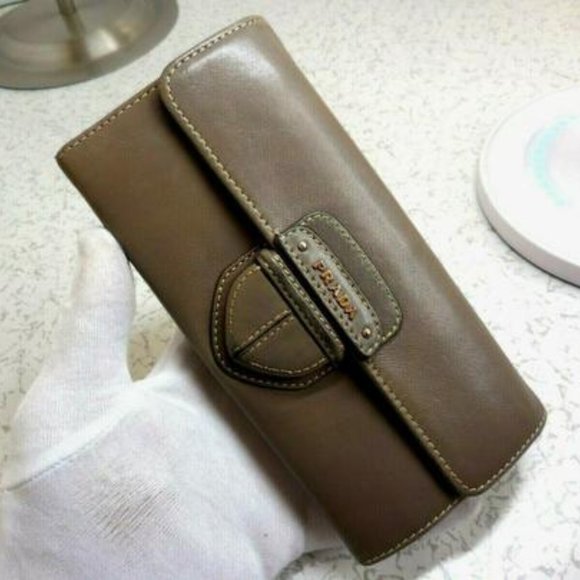 Prada Dark Taupe Or 'argilla' 'city Calf' Line - Picture 1 of 8